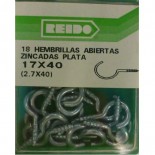 Kit 18 Hembrillas Abiertas Zincadas Plata 17x40